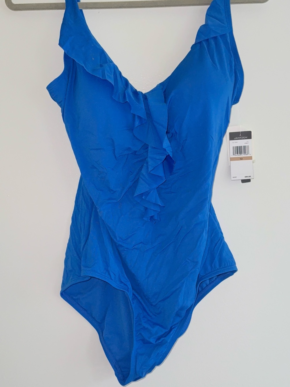 Jantzen Royal Blue Ruffle One-Piece Swimsuit